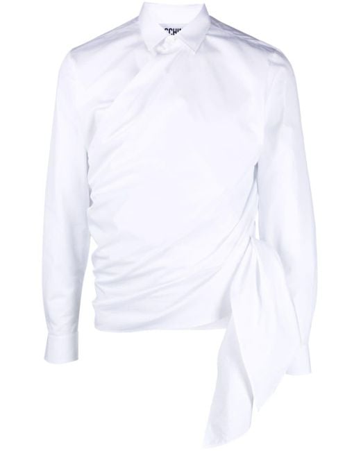 メンズ Moschino ポプリン ラップシャツ White