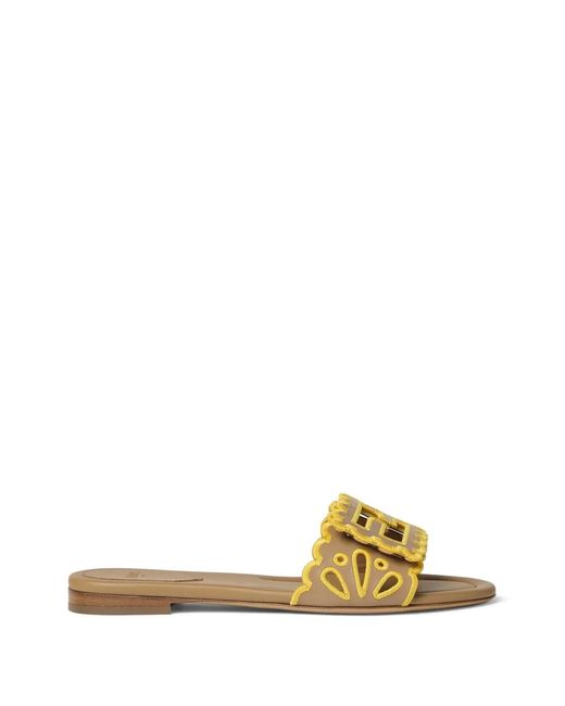 Fendi Metallic Sandales Baguette En Cuir