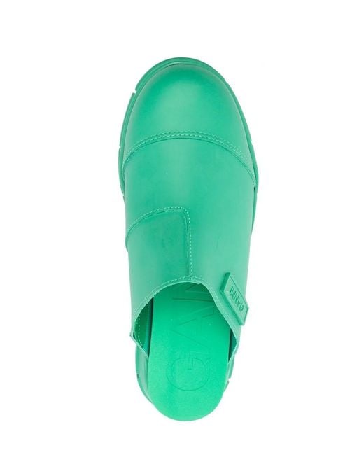 Ganni Green City Rubber Mules - Women's - Fabric/rubber