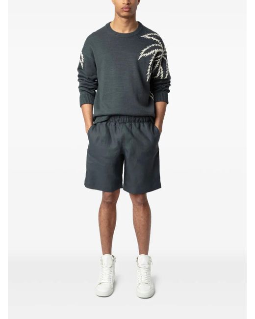 Zadig & Voltaire Gray Elasticated-Waist Shorts for men