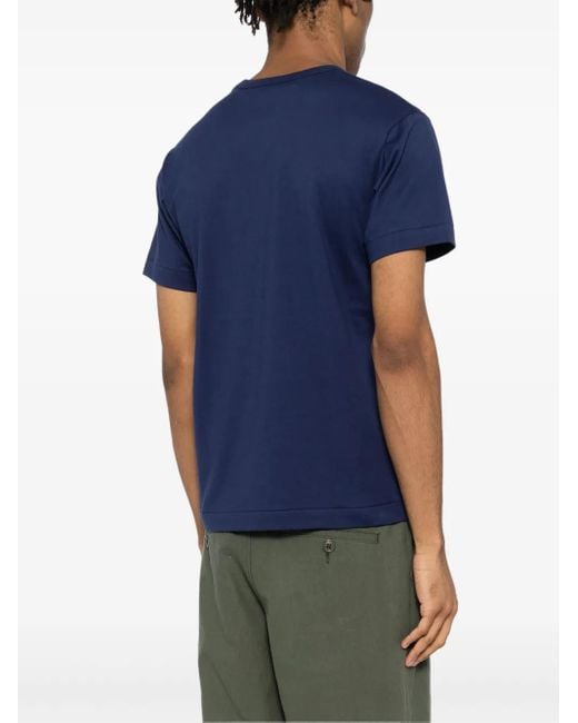 COMME DES GARÇONS PLAY Blue Signature Heart Print Cotton T-Shirt