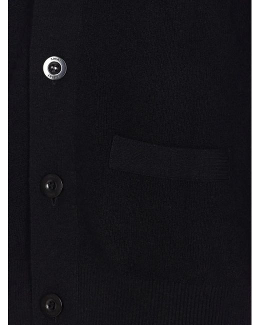 Sacai Black Button-Down Cardigan