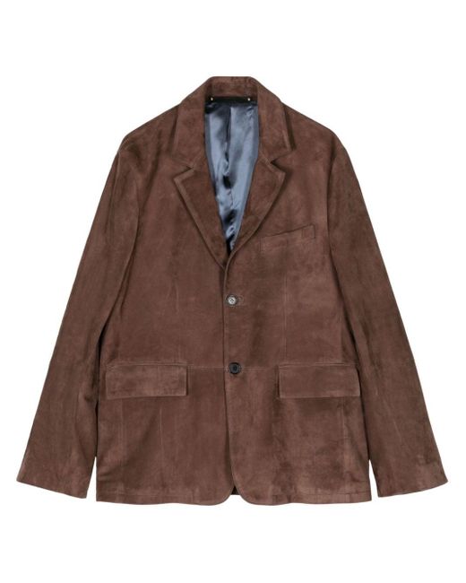 Paul Smith Brown Single-breasted Leather Blazer for men