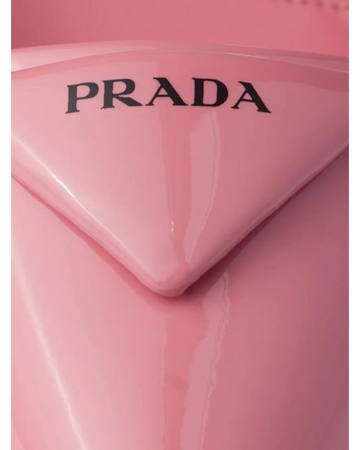 Prada Pink 55Mm Triangle-Logo Slingback Pumps