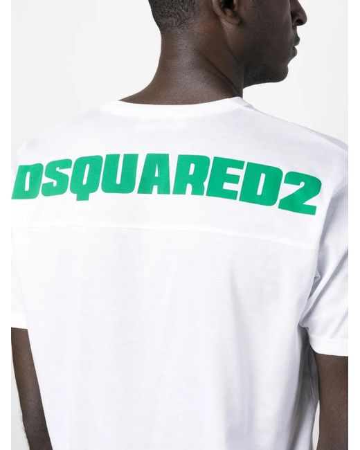 DSquared² Pink Logo-Print Cotton T-Shirt for men