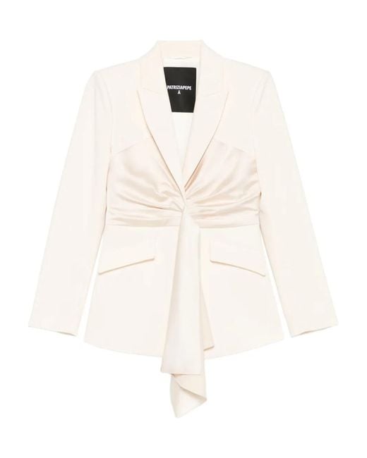 Patrizia Pepe White Draping Blazer