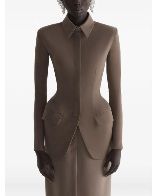Mugler Brown Hourglass Jacket