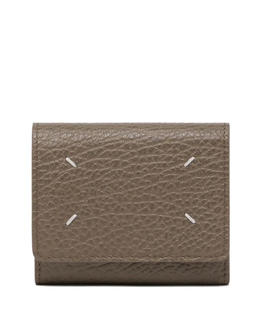 Maison Margiela Brown Four Stitches Grained Leather Wallet