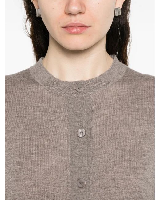 Lisa Yang Gray Adeline Pocket Cardigan