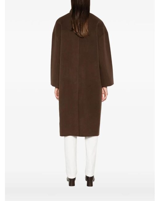 Ba&sh Brown Kaya Toggle-Fastening High-Neck Coat
