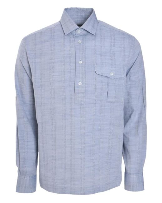 Corneliani Geruit Overhemd in het Blue voor heren
