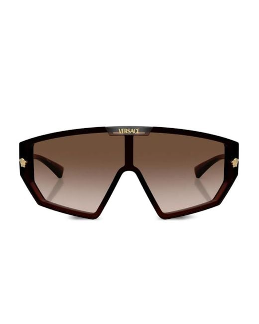 Versace Brown Medusa Geometric Sunglasses for men