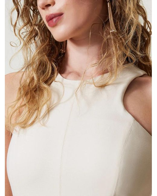 Twinset White Halterneck Midi Dress
