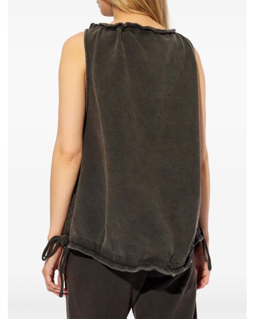The Attico Brown Drawstring Cotton Tank Top