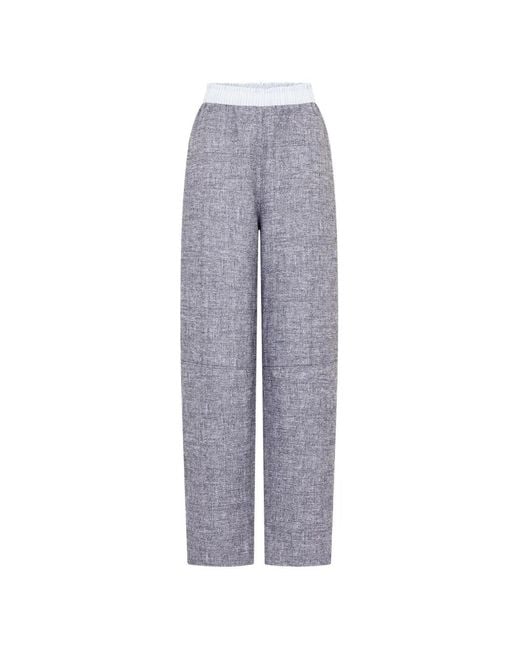 Rabanne Gray Elasticated-Waistband Straight-Leg Trousers