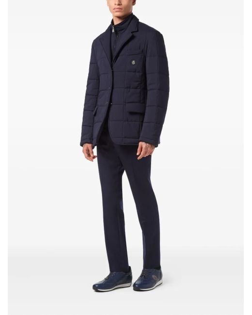 Billionaire Blue Logo-Patch Blazer for men