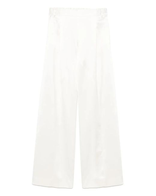 Ermanno Scervino White Satin Trousers