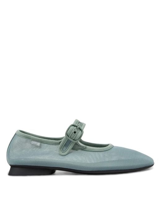 Camper Green Casi Myra Mesh Ballerina Shoes