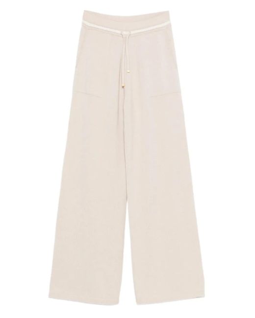 Pantalones anchos con cordones Eleventy de color White