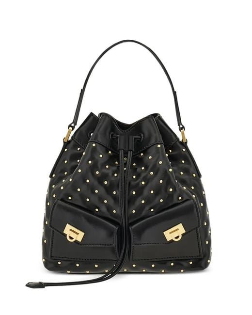 Borsa A Secchiello Con Tasche di Ferragamo in Black