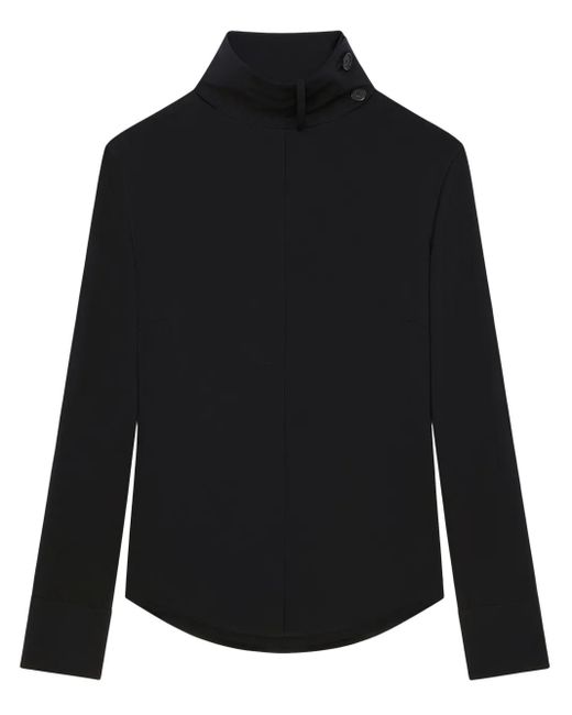 Courreges Black Scarf-Detail Blouse