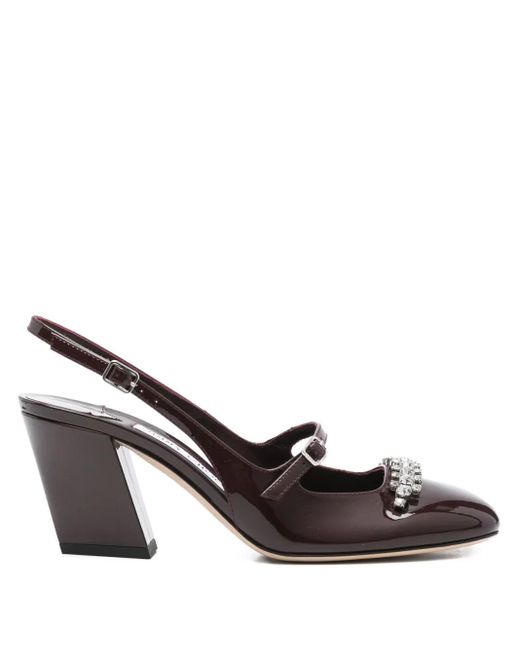 Jimmy Choo Brown 70Mm Belinda Crystal-Embellished Slingback Pumps
