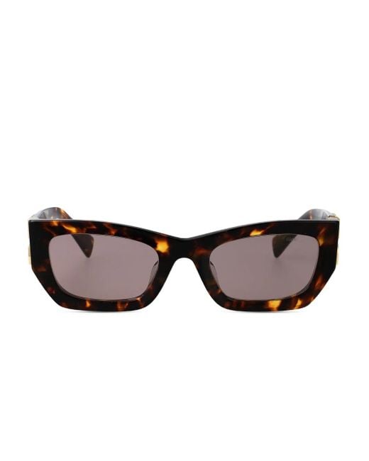Miu Miu Brown Tortoiseshell Frame Sunglasses