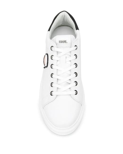 Karl Lagerfeld Ikonic Kapri Lo Lace White Trainers Leather
