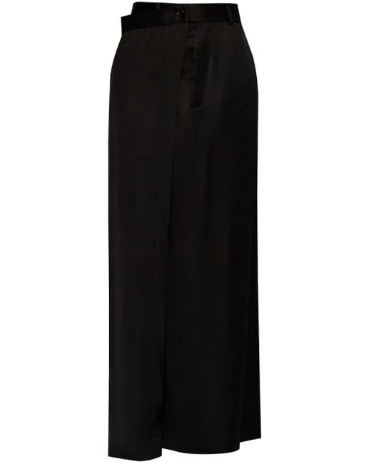 MM6 by Maison Margiela Black Satin Skirt