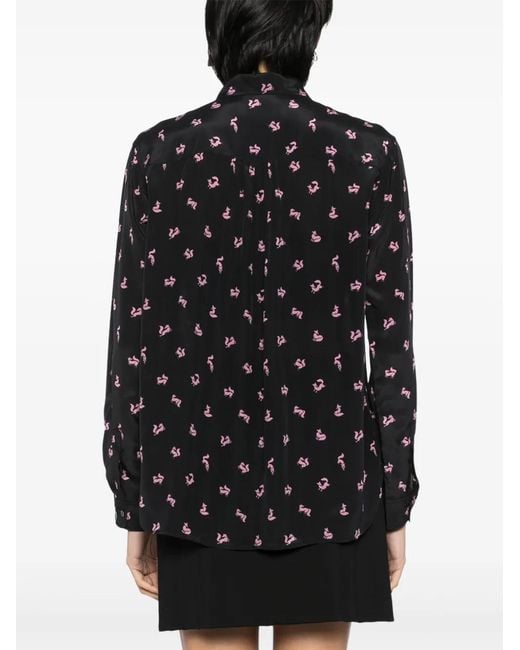 Maison Kitsuné Classic Fluid Blouse in het Black