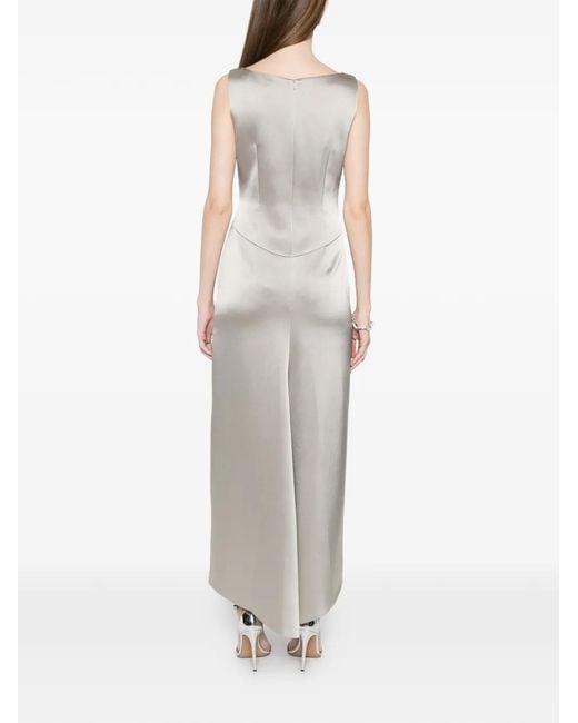 Fely Campo White Boat Neck Dress