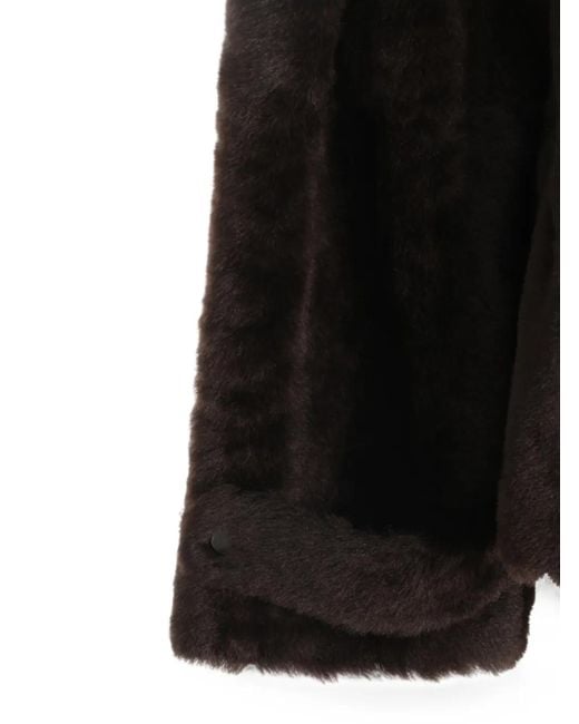 Brunello Cucinelli Black Hooded Shearling Jacket