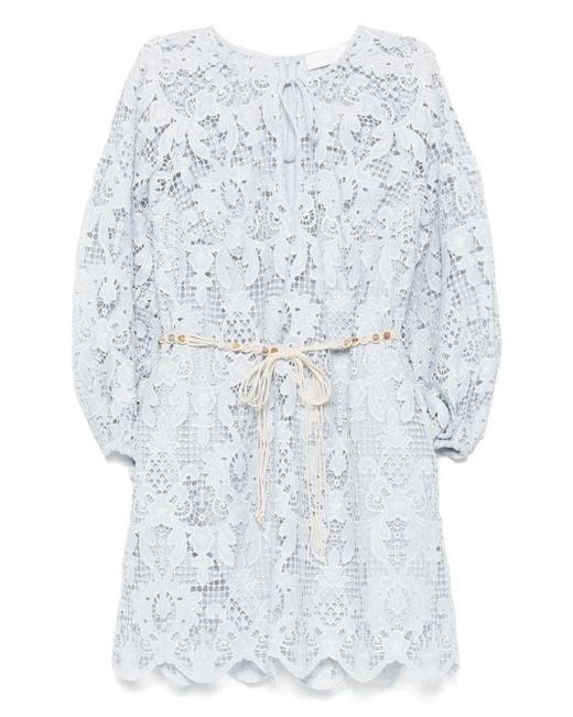 Zimmermann レースディテール ミニドレス Blue