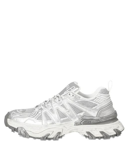 メンズ Juun.J レースアップ スニーカー White