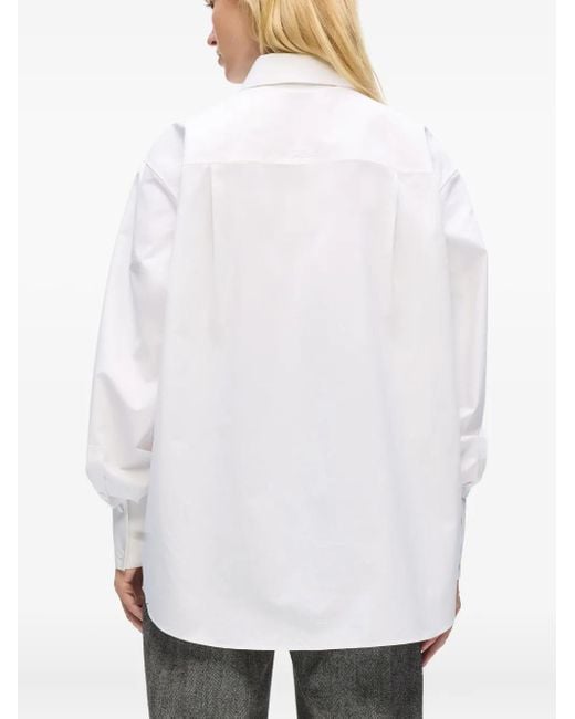 Karl Lagerfeld White Logo-Embroidered Shirt