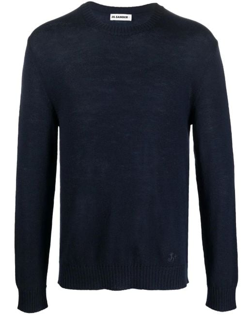 Pull À Logo Brodé Jil Sander pour homme en coloris Blue