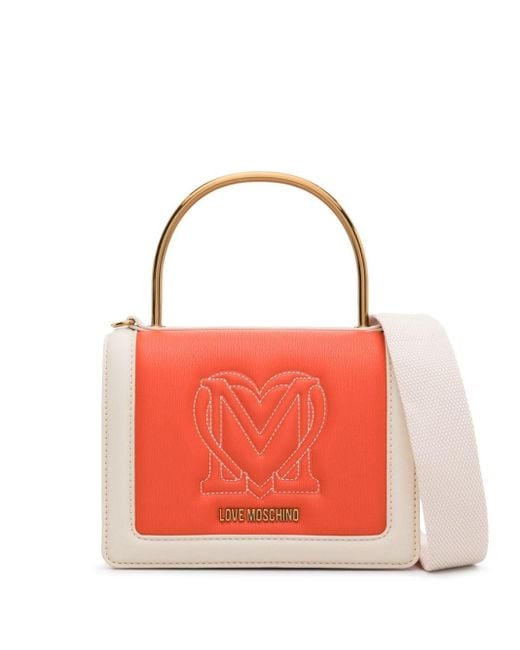 Bolso shopper con logo bordado Love Moschino de color Red