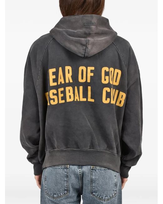 Fear Of God Black Baseball Club Half-Zip Hoodie for men