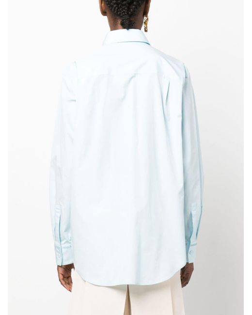 Chemise en coton à logo brodé Fendi en coloris White