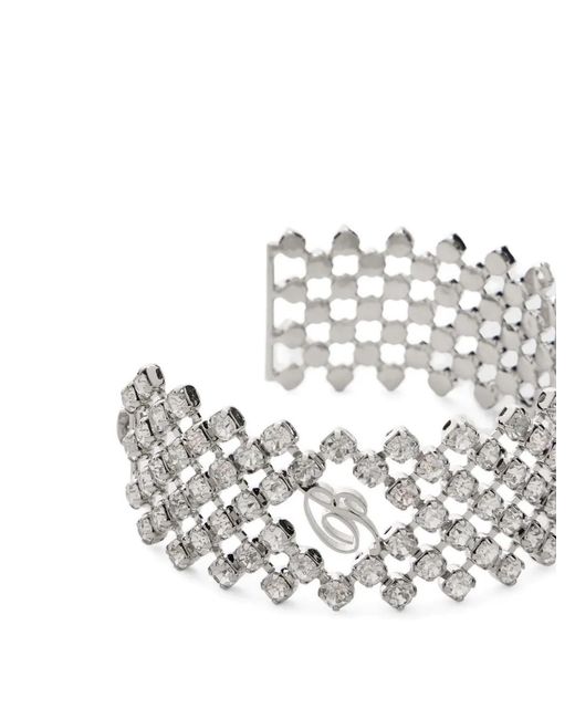 Blumarine White Rhinestone-Embellished Earrings