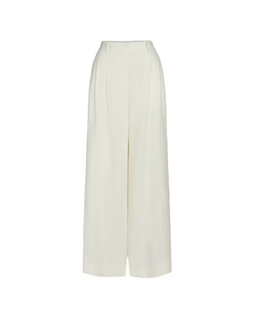 Twp White Avery Pleated Wide-Leg Trousers