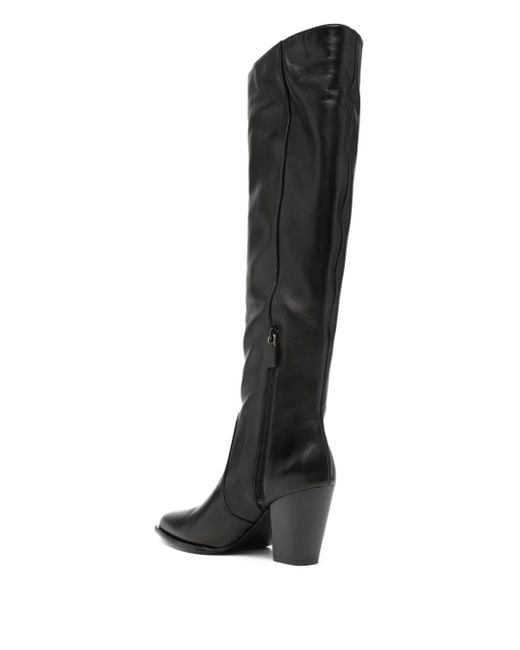 Stuart Weitzman Black 85Mm Knee-High Pointed-Toe Boots