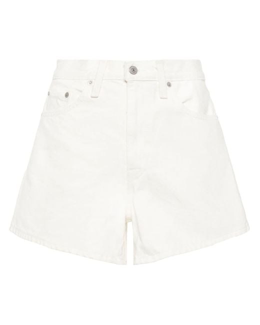 Levi's White Hoch sitzende Jeans-Shorts im 80s-Look
