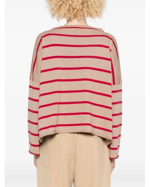 Pull Rayé Be You en coloris Red