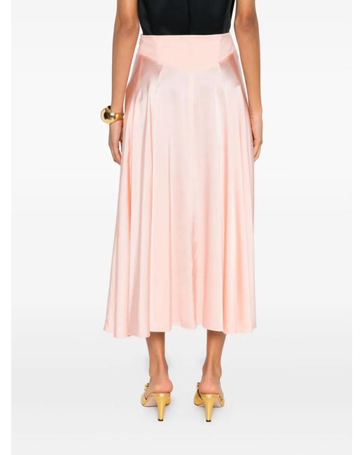 Forte_forte Pink Panelled Midi Skirt