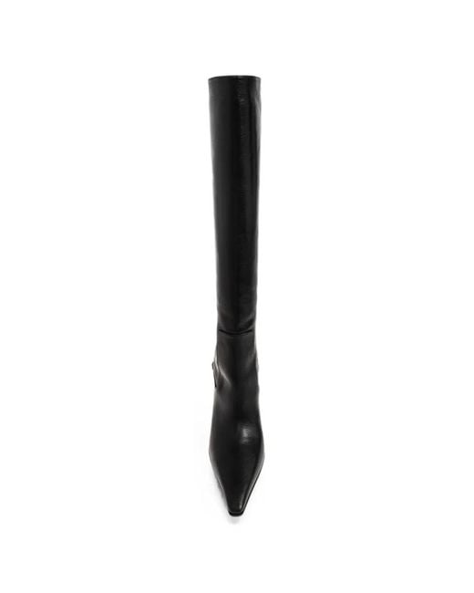 DSquared² Black Pointed-Toe Zip-Fastening Knee-High Boots