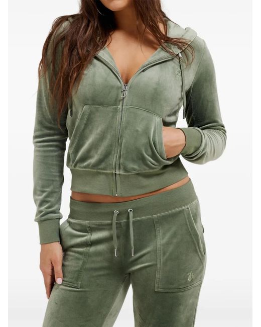 Juicy Couture Green Robertson Velour Hoodie