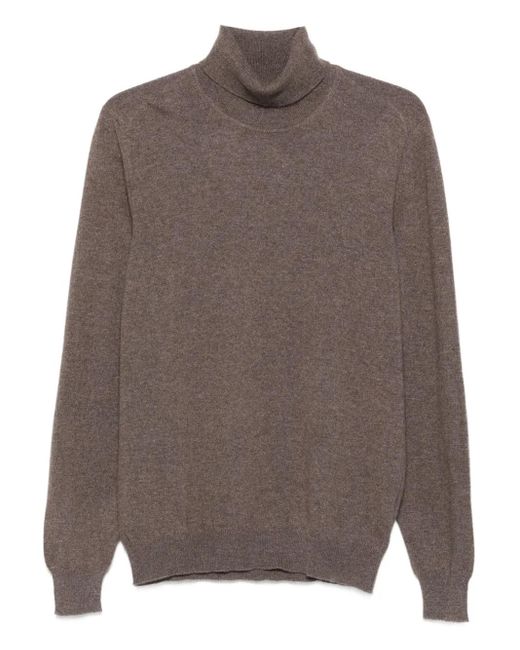 メンズ Fedeli タートルネック カシミアセーター Brown