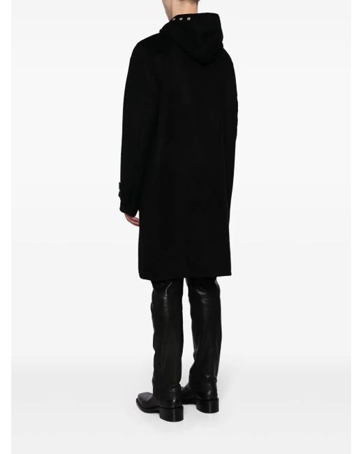 Givenchy Black Hooded Single-Breasted Coat for men