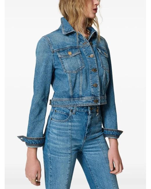 Twinset Blue Flap-Pocket Denim Jacket